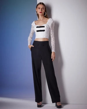 Blusa Renda Manga Longa
