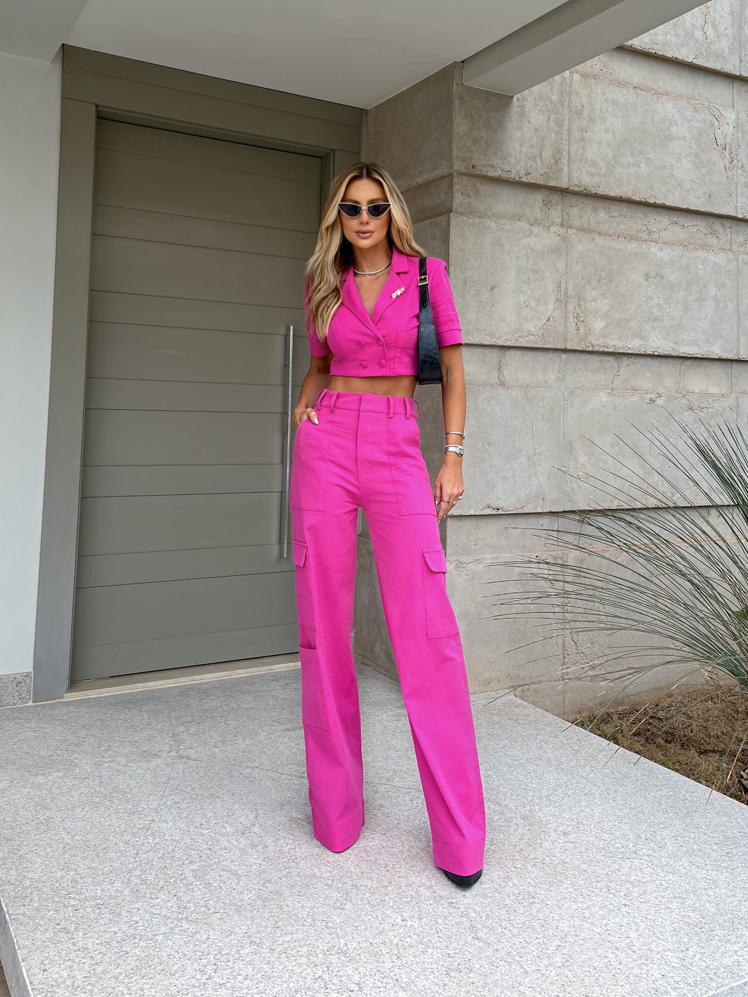 Conjunto Calça Cargo+Cropped