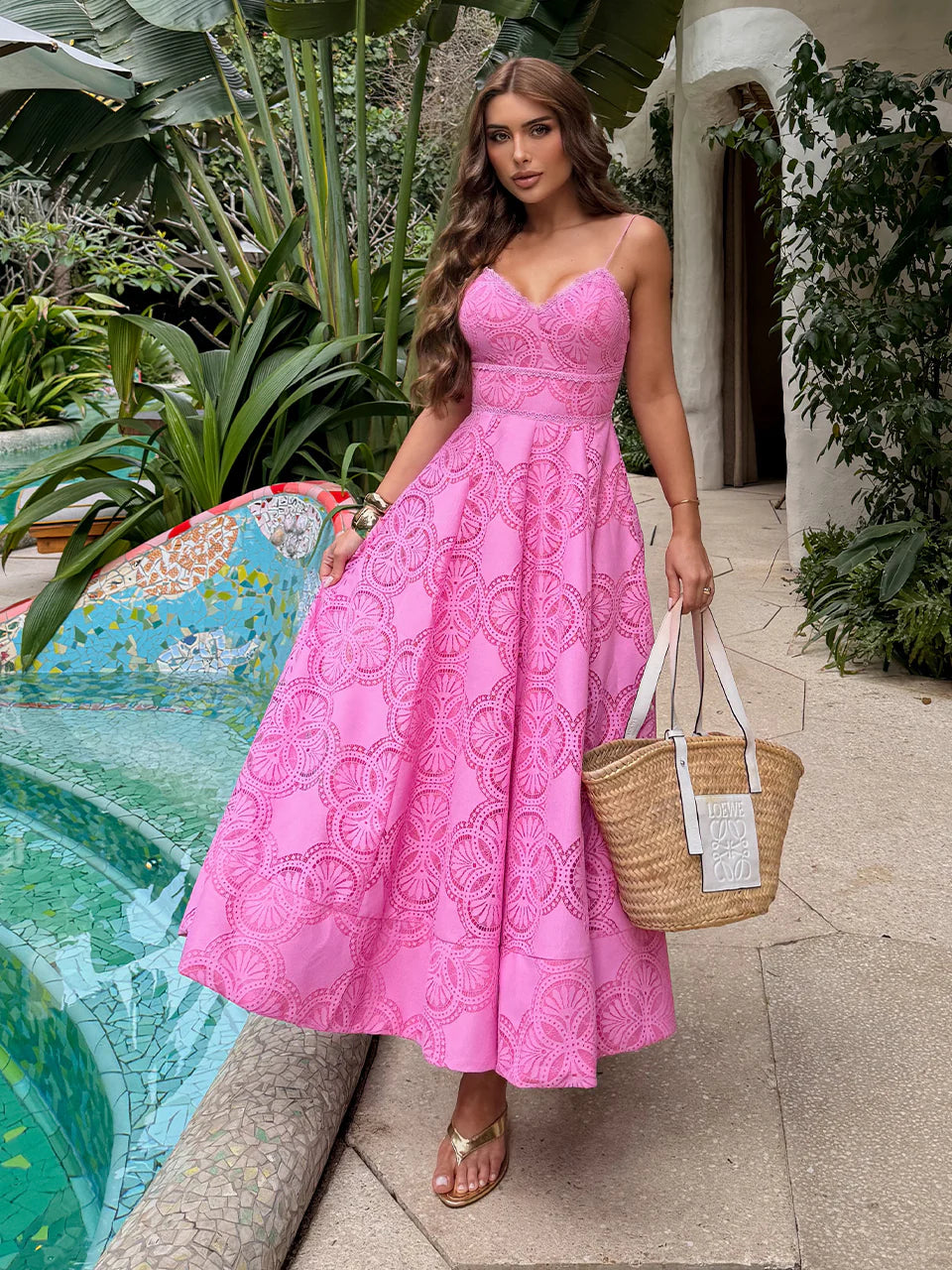 white christmas dresses Valentina Lace Midi Dress