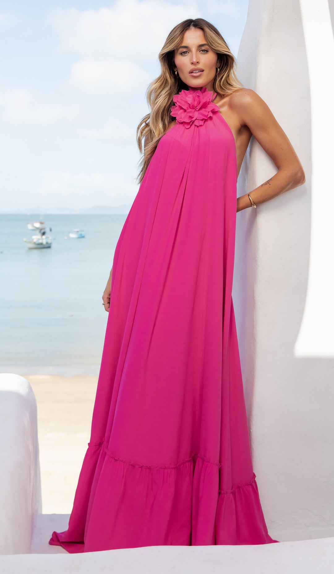 Vestido Longo Frente Única Anne Fernandes