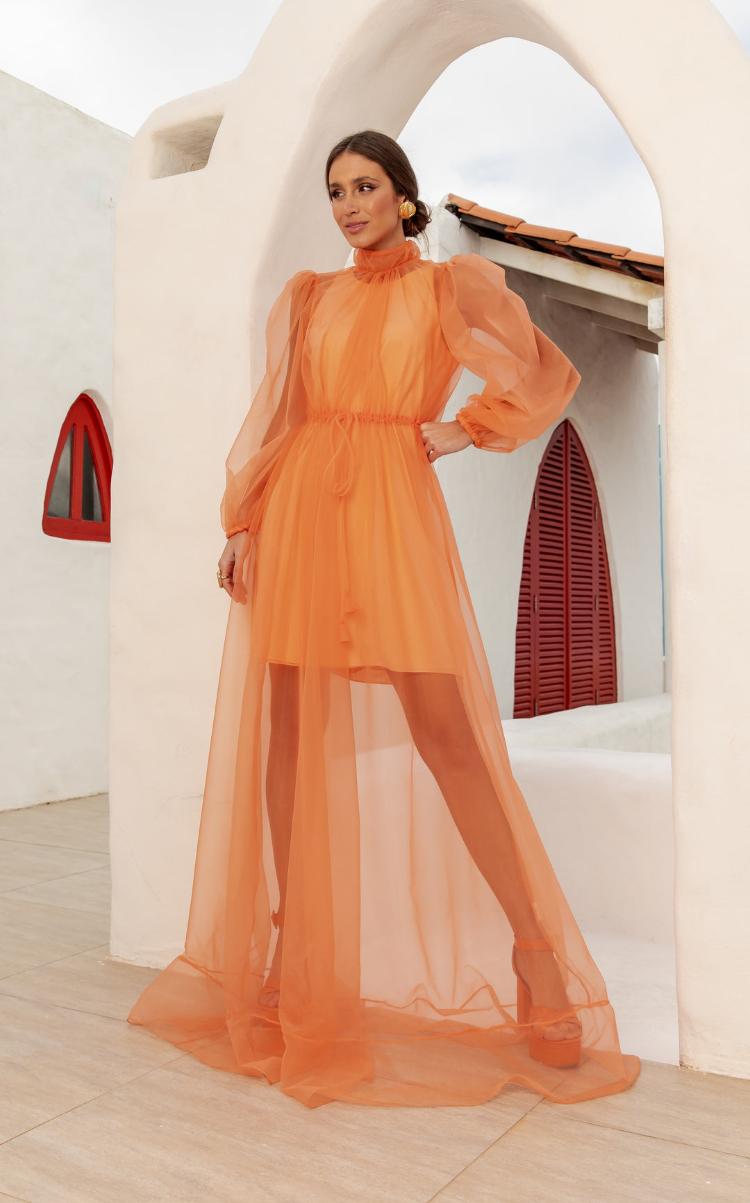 Vestido Longo de Organza Anne Fernandes