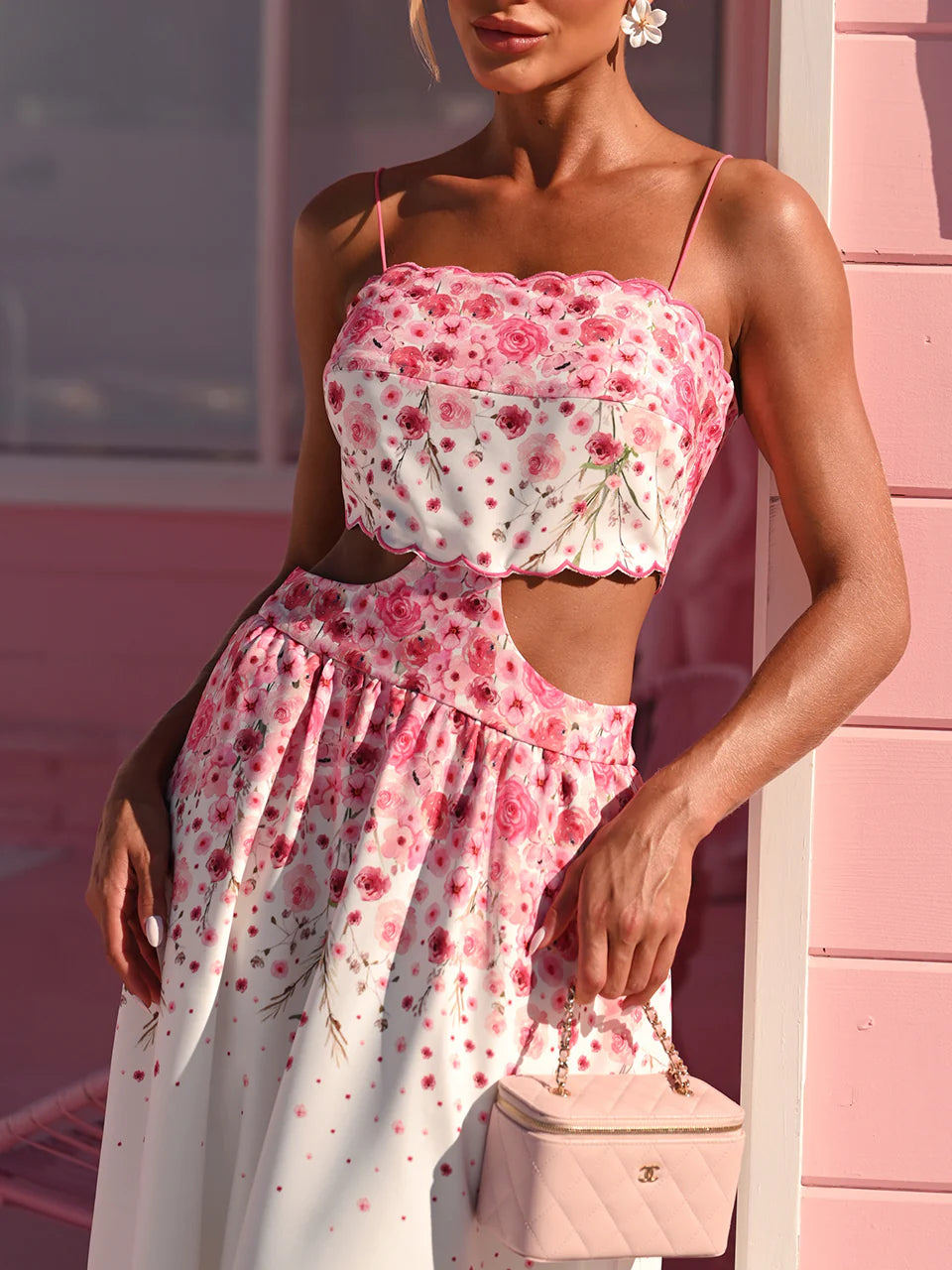 Rose Charm Midi Dress