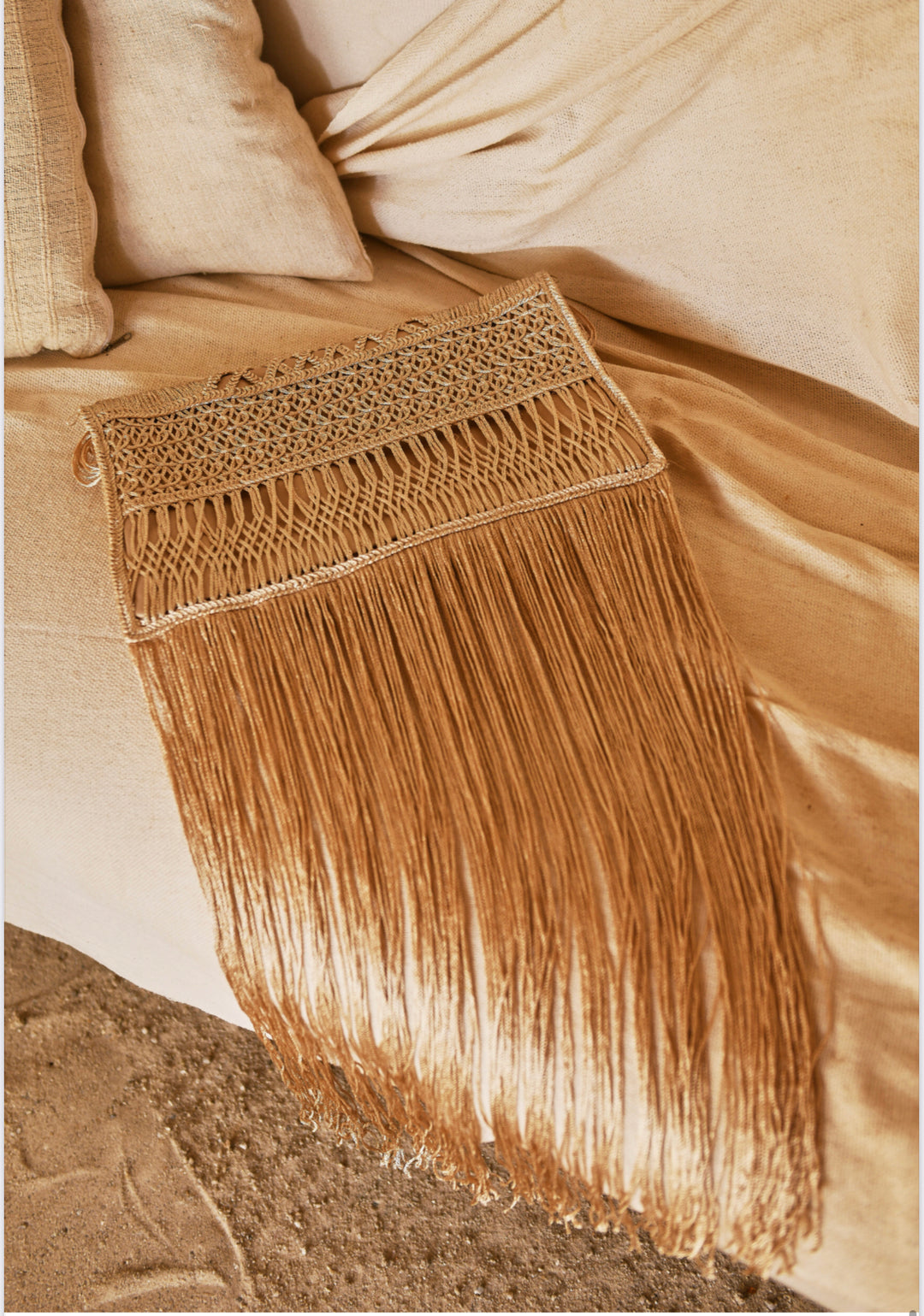 Anne Fernandes Crochet Fringe Maxi Wallet