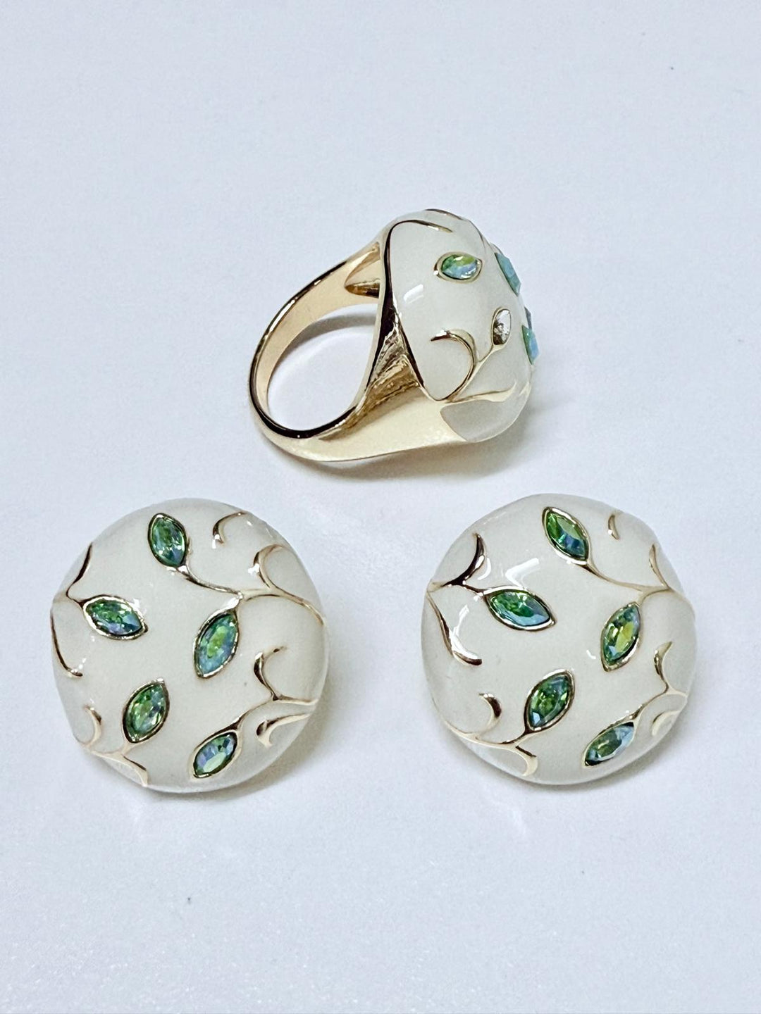 Enameled Earring+Ring Set