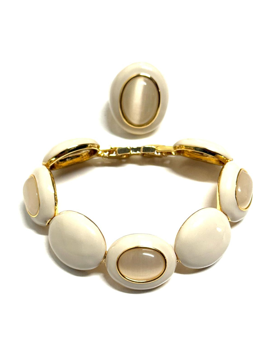 Oval Enameled Ring+Bracelet Set
