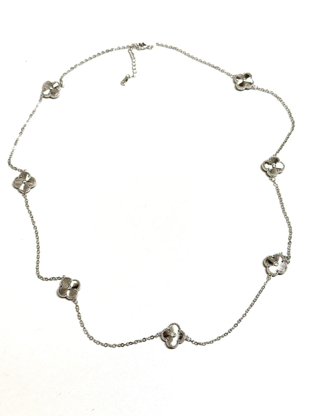 Long Necklace with Micro Zirconia Flower