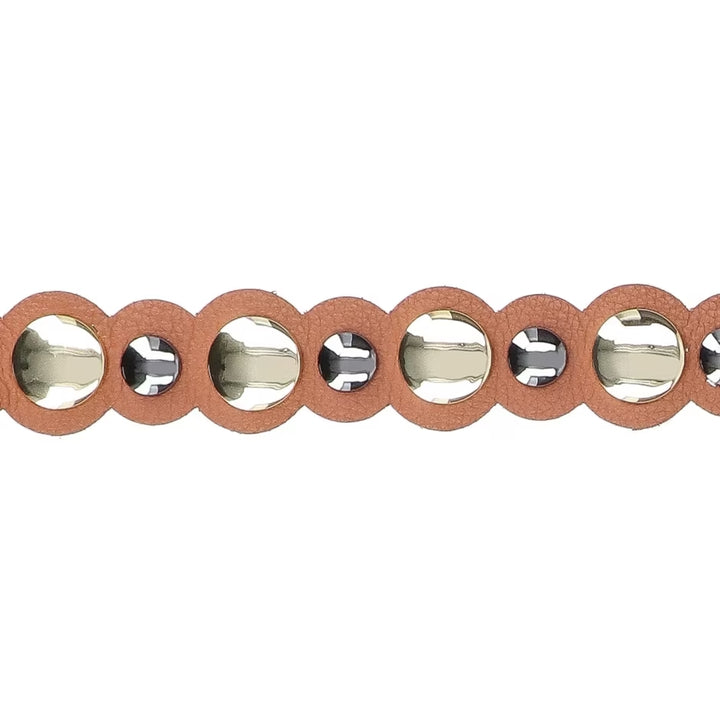 Luiza Barcelos Metallic Leather Belt with Rivets