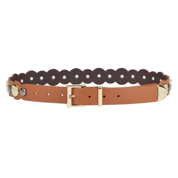Luiza Barcelos Metallic Leather Belt with Rivets