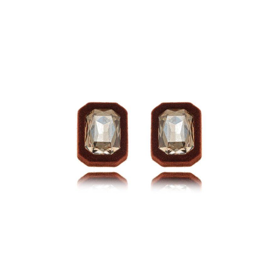 Stainless Steel Crystal Velvet Earring