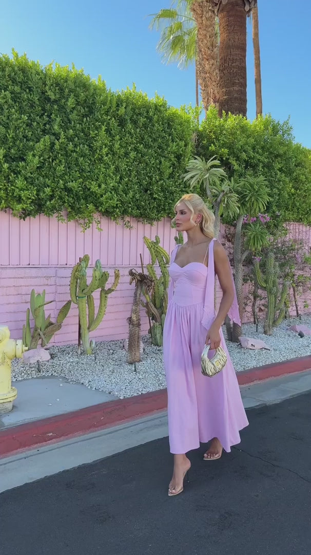 Bloom Midi Dress with Bow