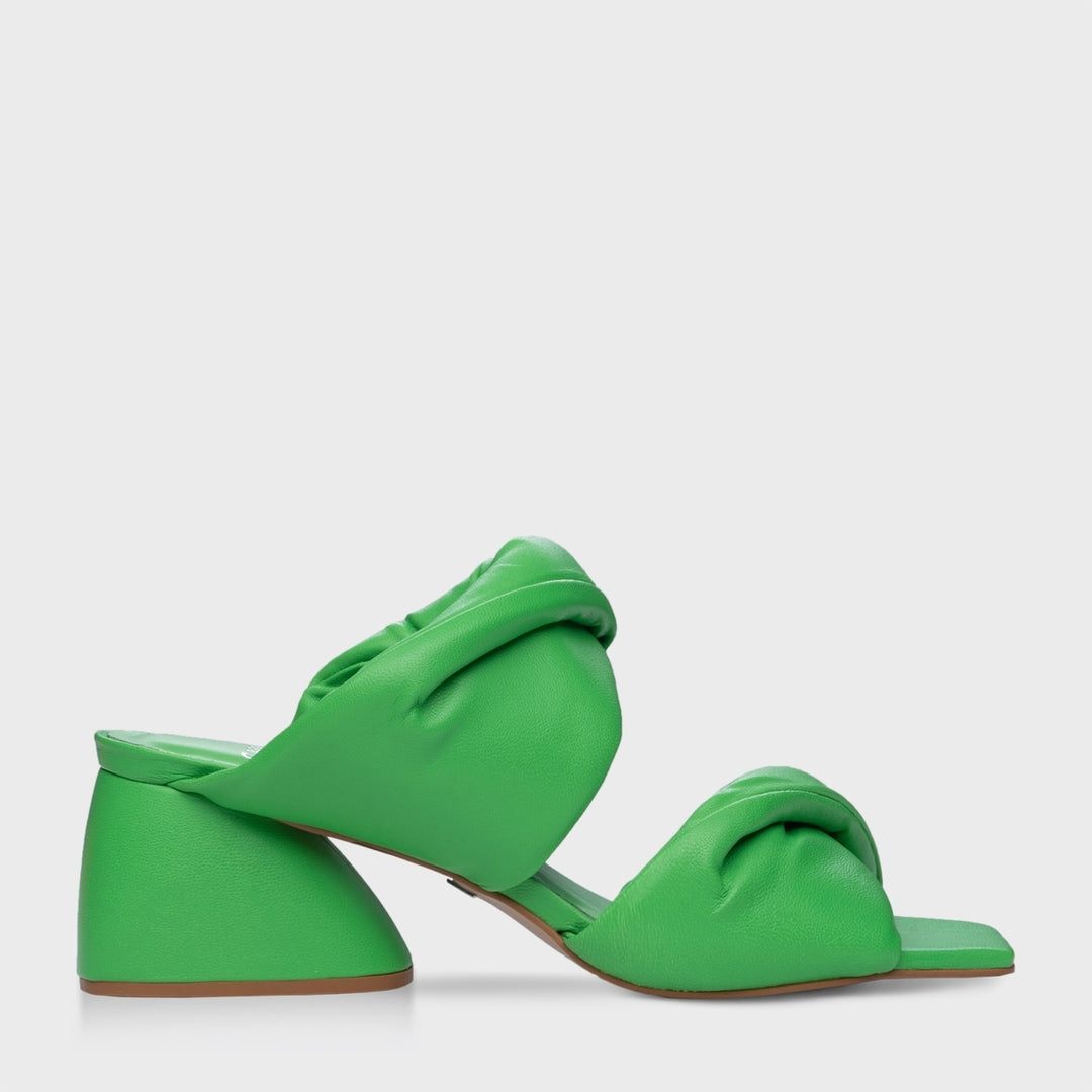 Open Mule Twist Puffy Carrano Leather