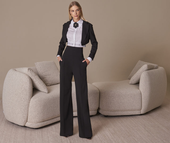 Conjunto Blazer Cropped+Calça Anne Fernandes