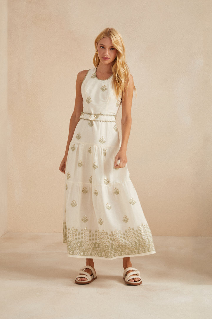 Vestido Maxi Midi Bordado