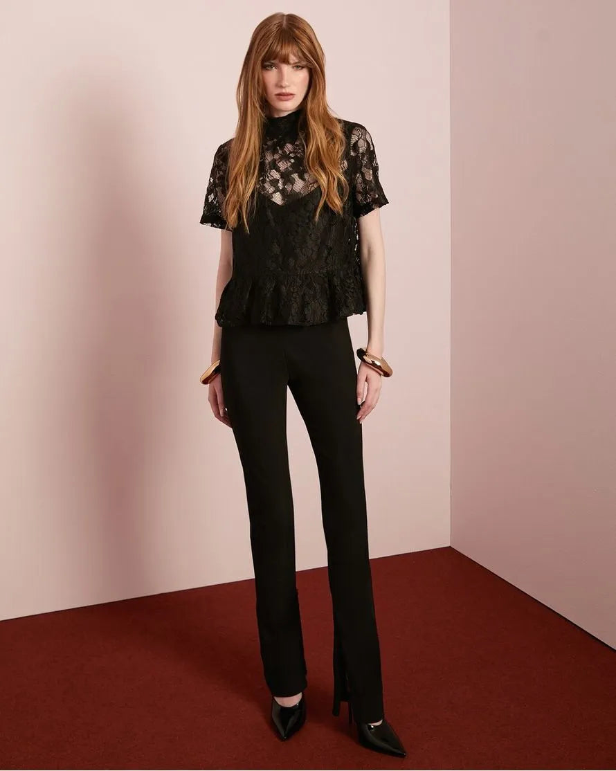 Blusa Peplum Renda Cordonê