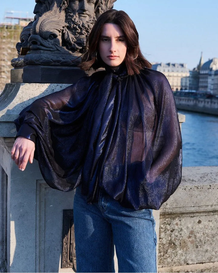 Metallic Pleated Tunic