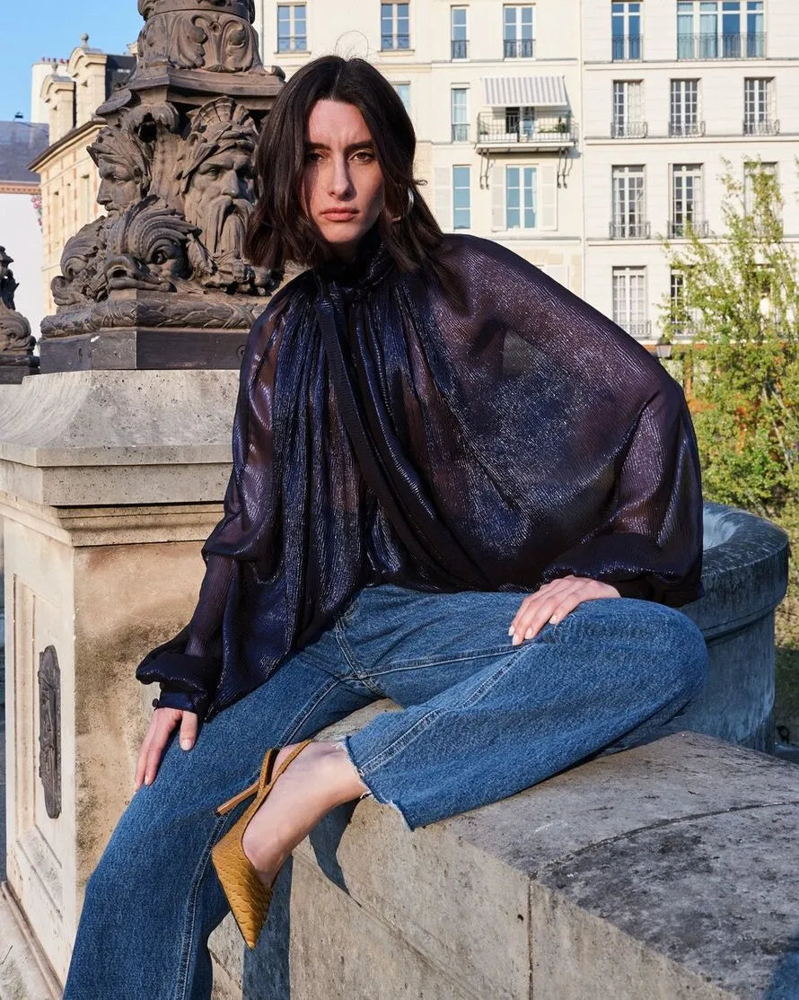 Metallic Pleated Tunic