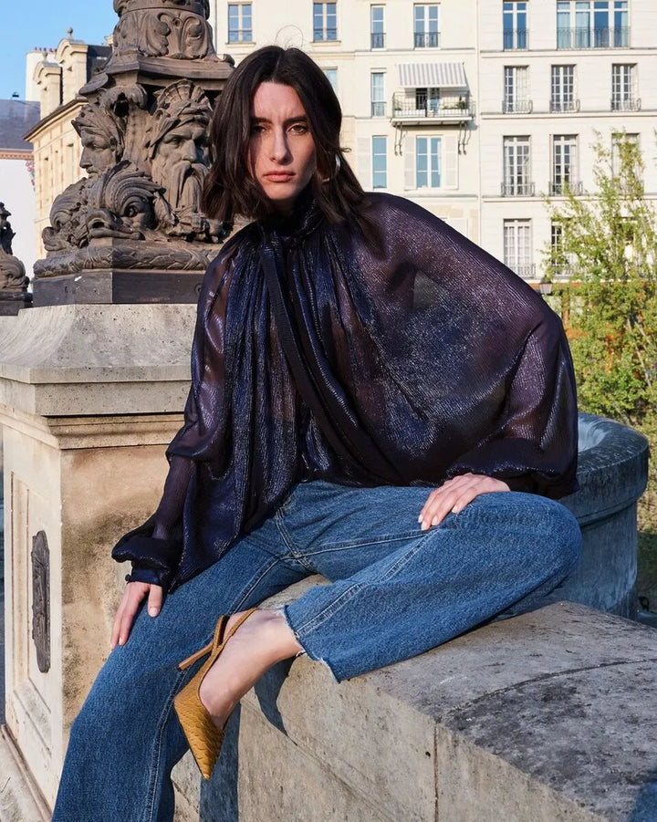 Metallic Pleated Tunic