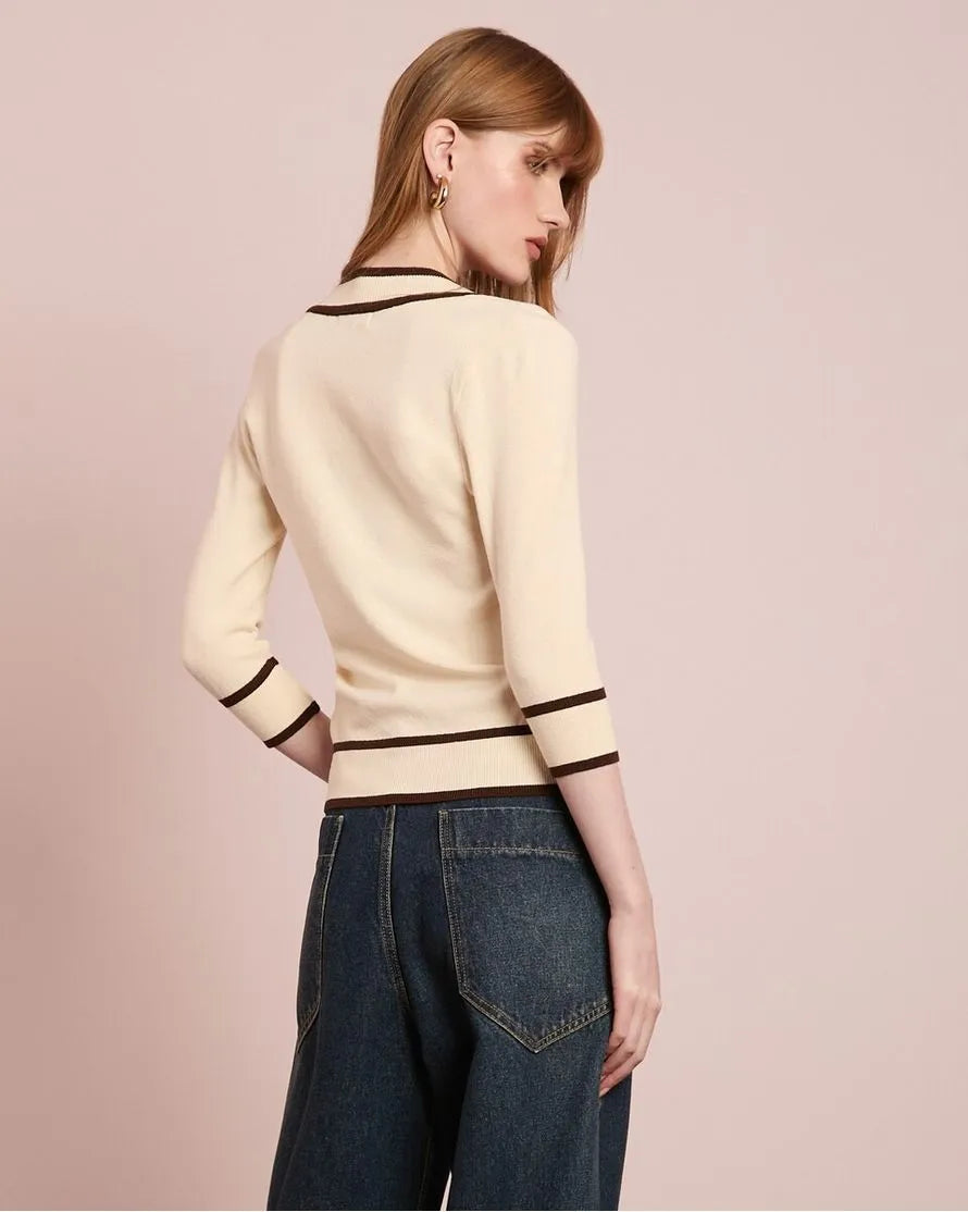Blusa Tricot Bicolor