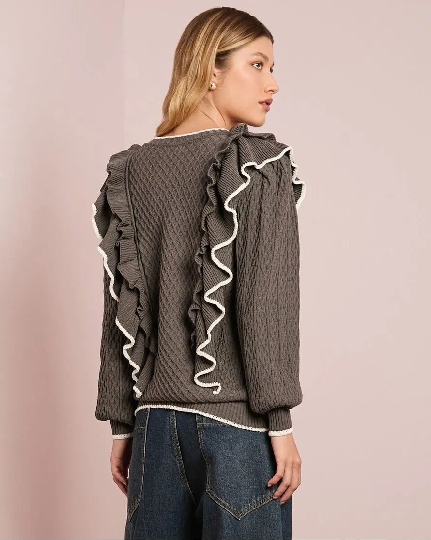 Blusa Tricot Babados