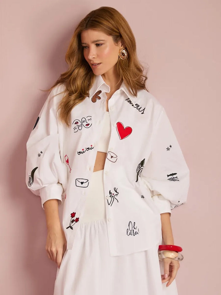 Embroidered Oversized Shirt