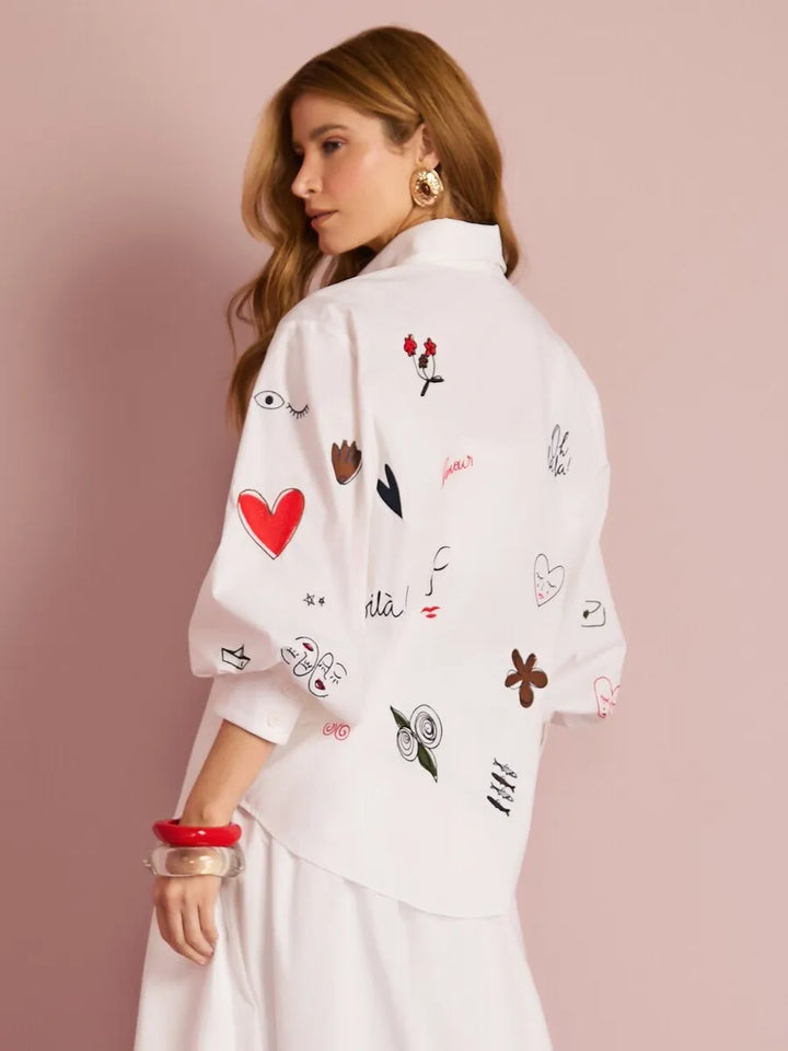 Embroidered Oversized Shirt