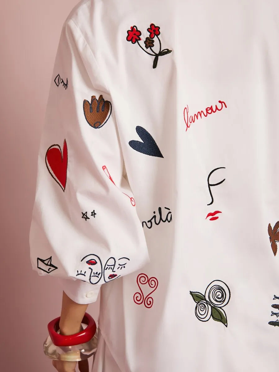Embroidered Oversized Shirt