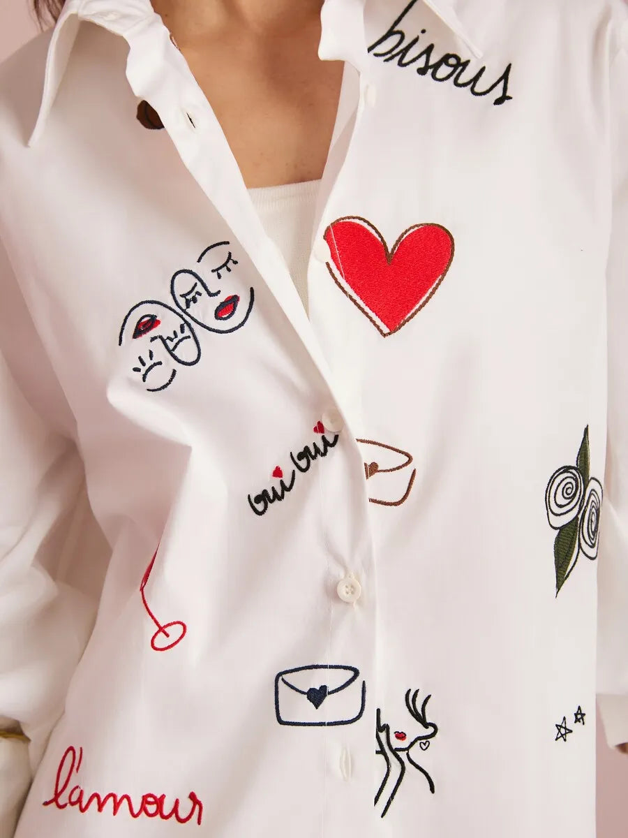 Embroidered Oversized Shirt