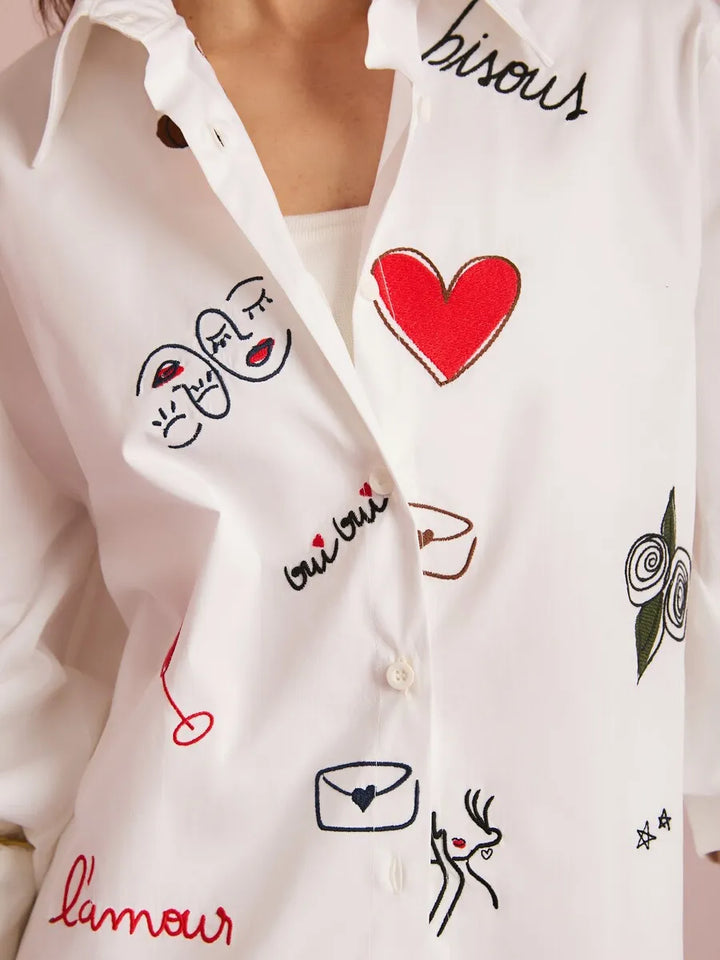 Embroidered Oversized Shirt