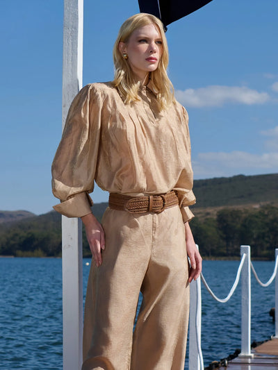 Camisa Jacquard Organza
