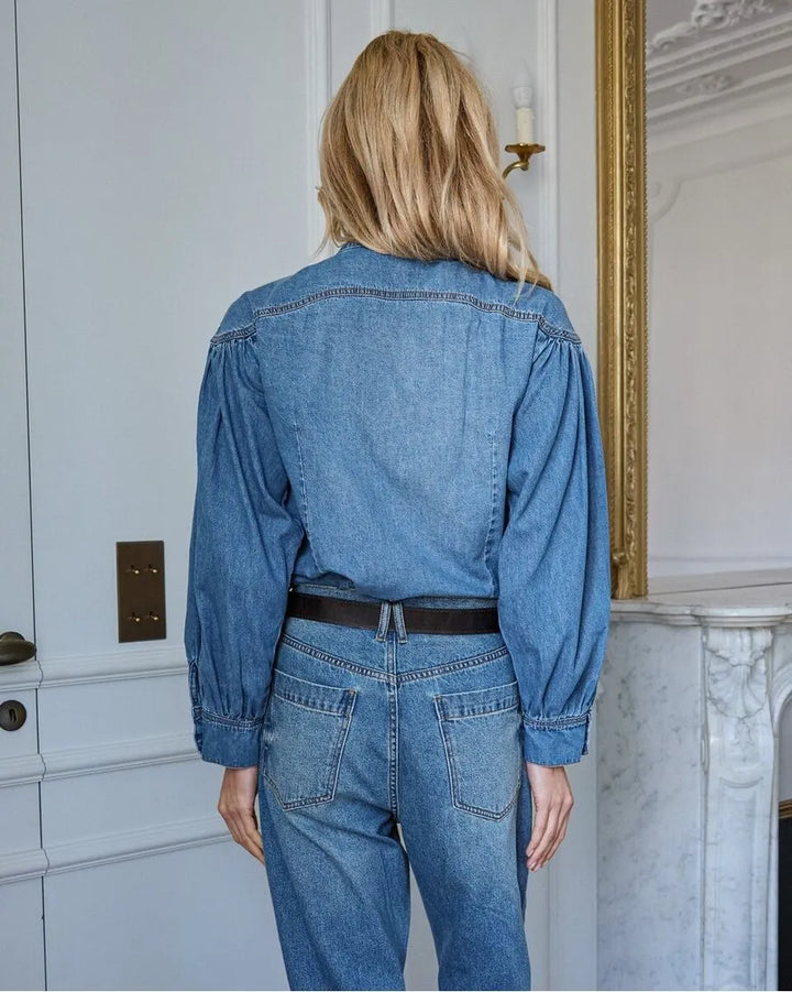 Puff Sleeve Denim Shirt