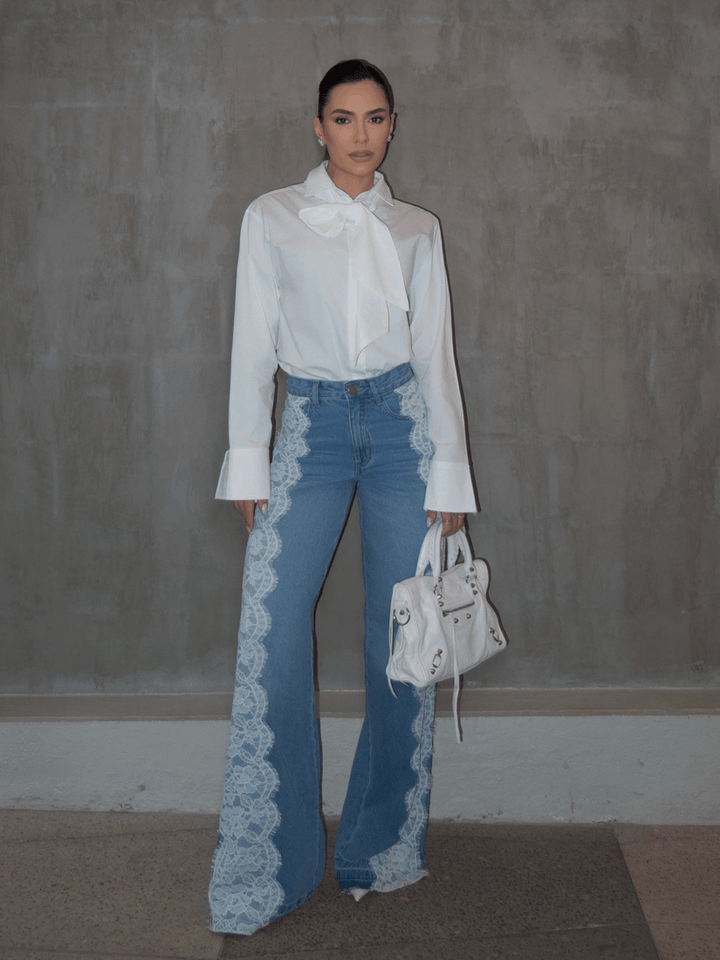 Calça Jeans Renda