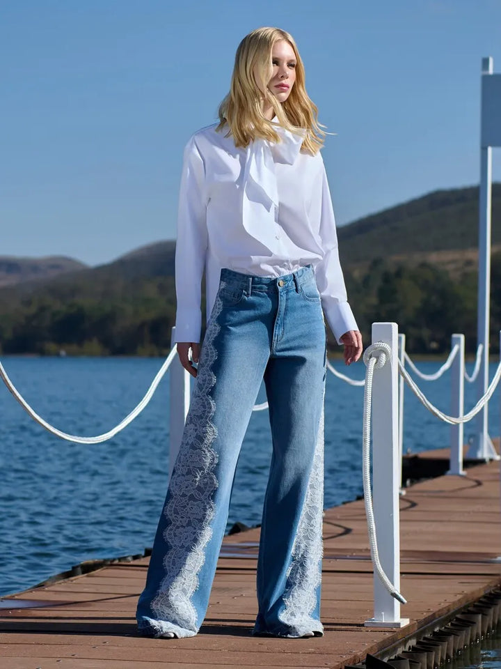 Calça Jeans Renda