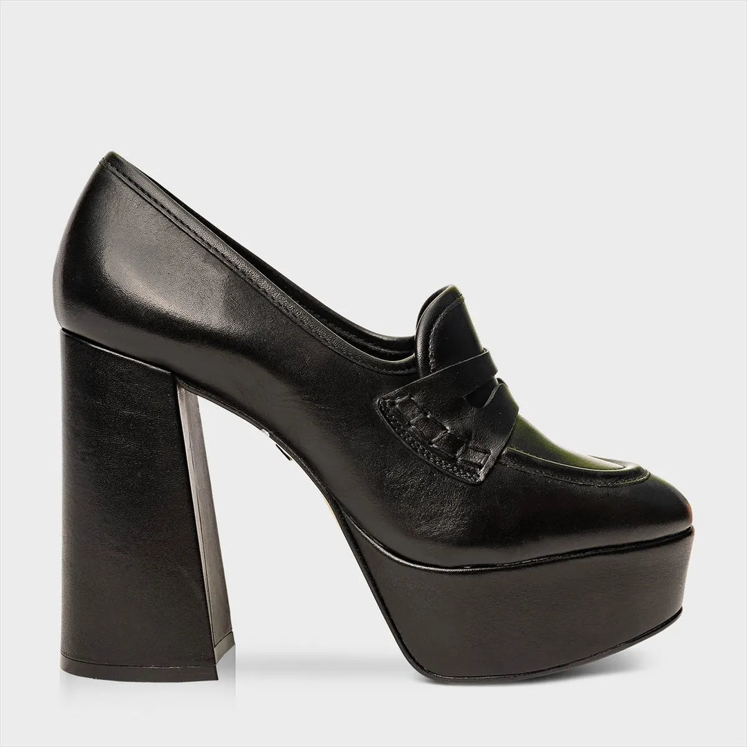 Carrano Leather Platform Loafer Pump