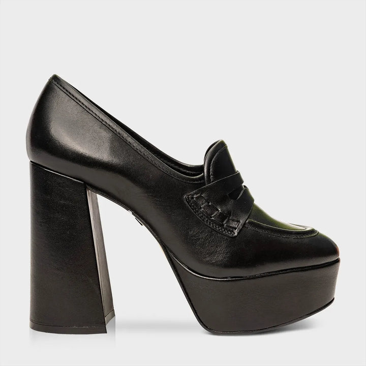 Carrano Leather Platform Loafer Pump