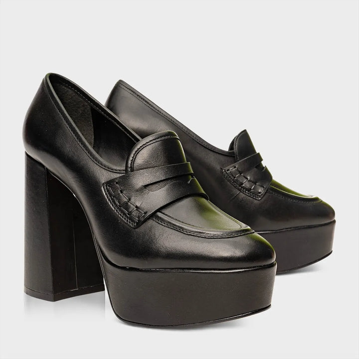 Carrano Leather Platform Loafer Pump