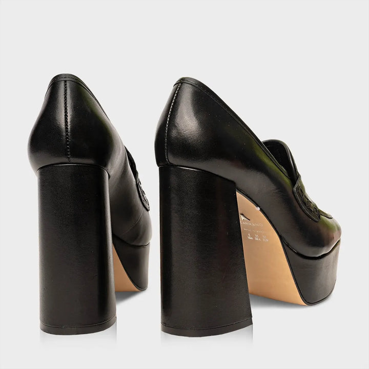 Carrano Leather Platform Loafer Pump