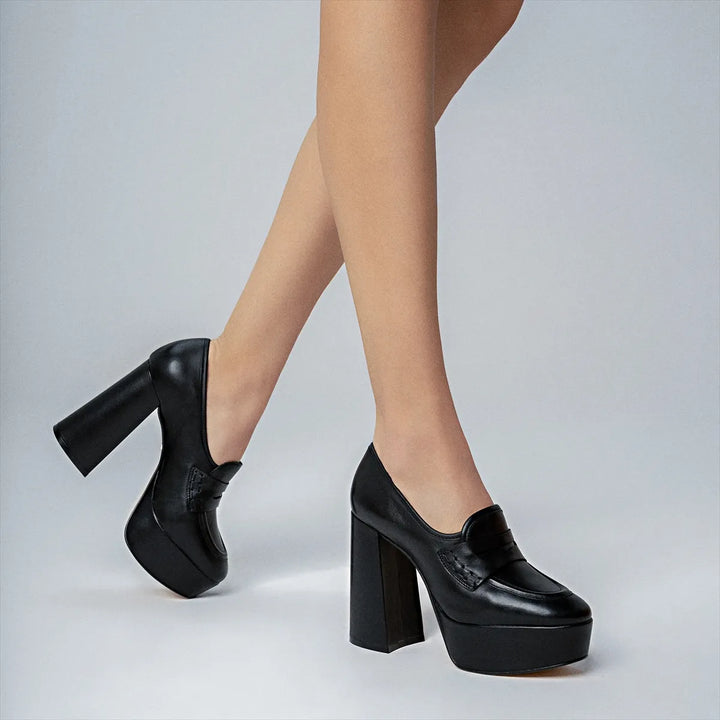 Carrano Leather Platform Loafer Pump
