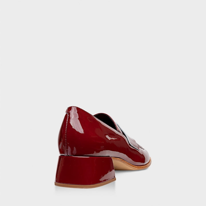 Leather Loafer with Block Heel