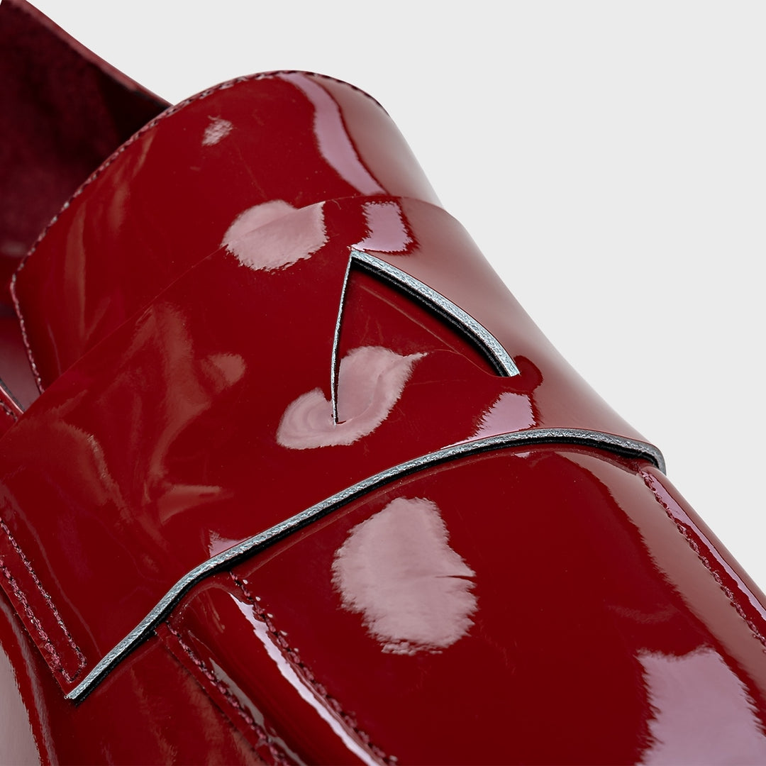 Leather Loafer with Block Heel