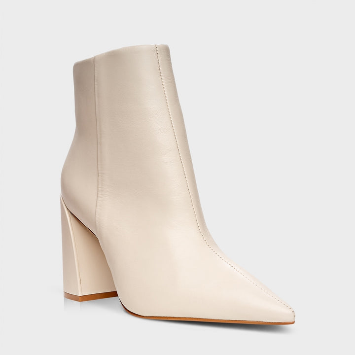 Leather Block Heel Boot