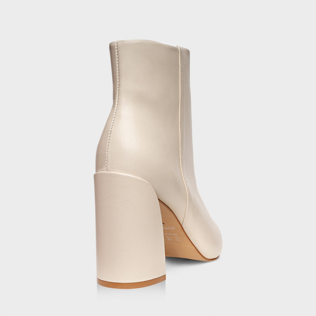Leather Block Heel Boot