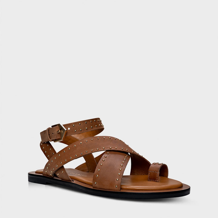 Carrano Leather Flat Studs Sandal