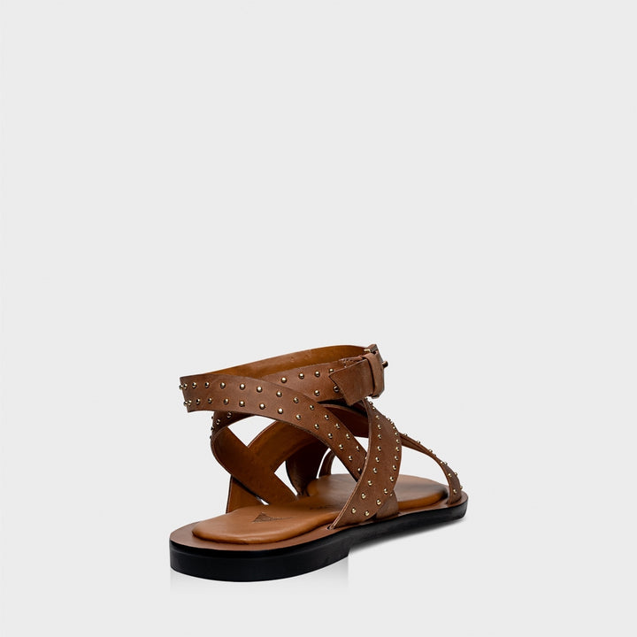 Carrano Leather Flat Studs Sandal