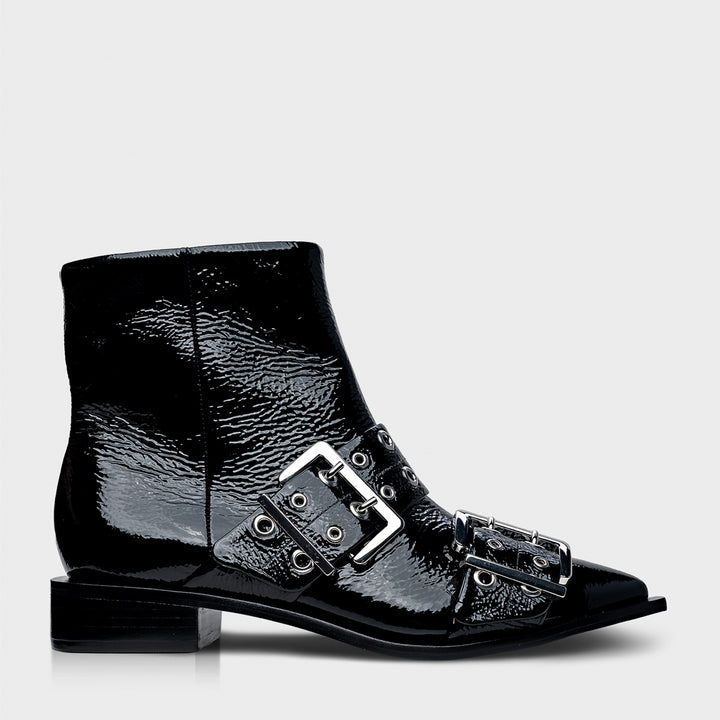 Duo Buckles Patent Leather Boot