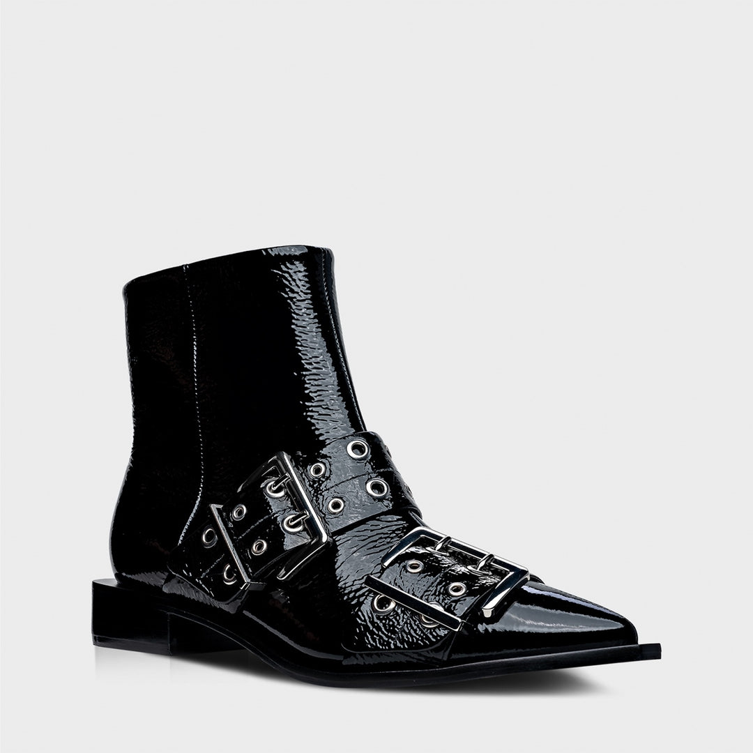 Duo Buckles Patent Leather Boot
