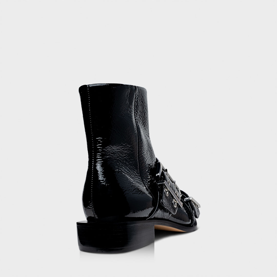 Duo Buckles Patent Leather Boot
