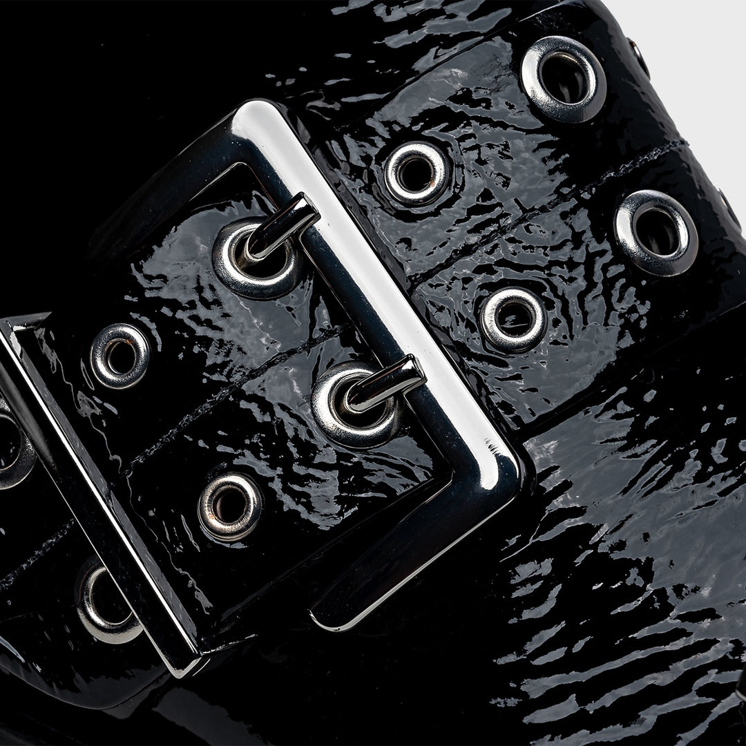 Duo Buckles Patent Leather Boot
