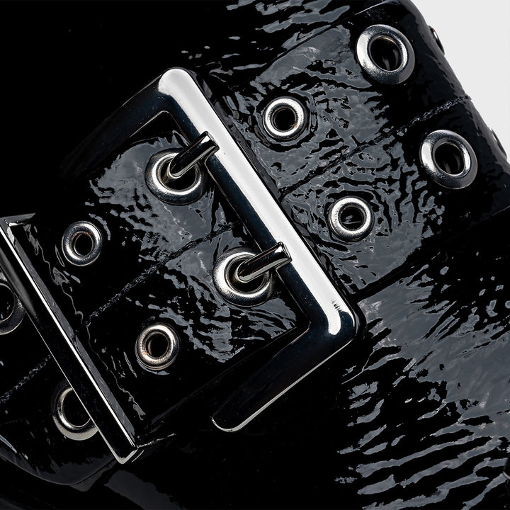 Duo Buckles Patent Leather Boot