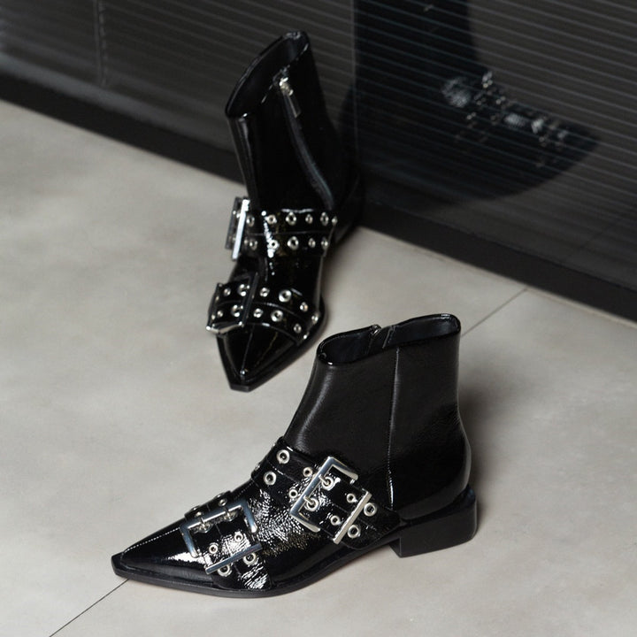 Duo Buckles Patent Leather Boot