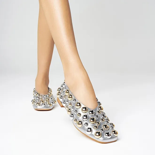 Sapatilha Balls Couro Metalizado